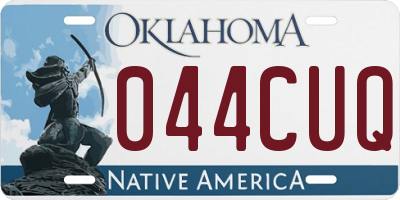 OK license plate 044CUQ