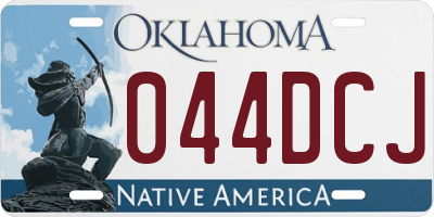 OK license plate 044DCJ