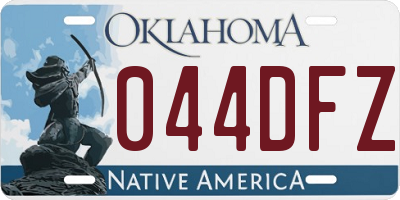 OK license plate 044DFZ