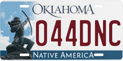 OK license plate 044DNC