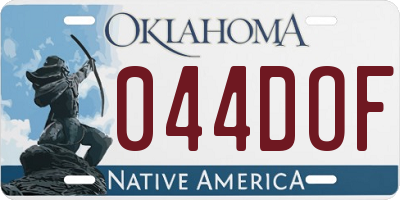 OK license plate 044DOF