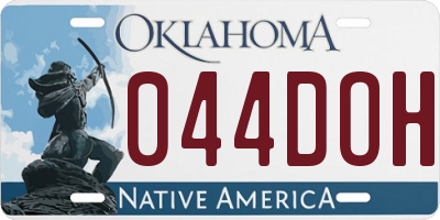 OK license plate 044DOH