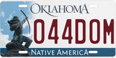 OK license plate 044DOM