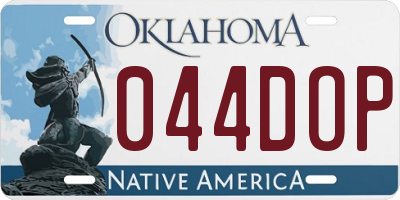 OK license plate 044DOP