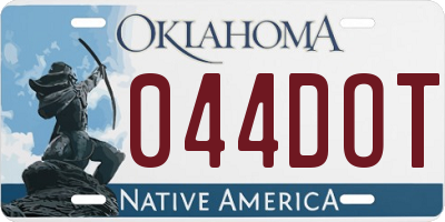 OK license plate 044DOT