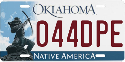 OK license plate 044DPE