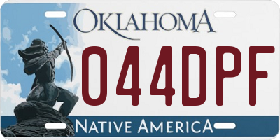 OK license plate 044DPF