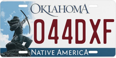 OK license plate 044DXF