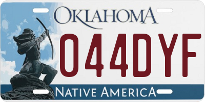 OK license plate 044DYF