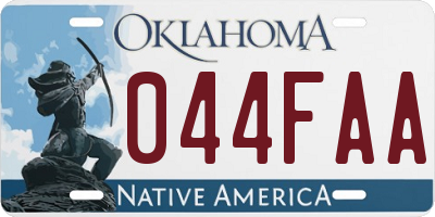 OK license plate 044FAA