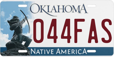 OK license plate 044FAS