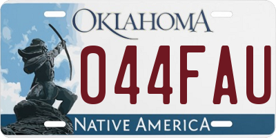 OK license plate 044FAU