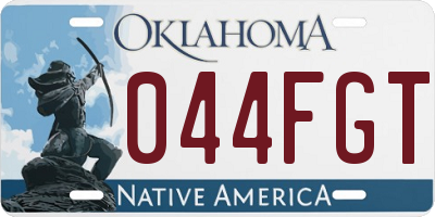 OK license plate 044FGT
