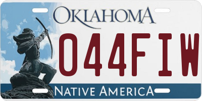 OK license plate 044FIW