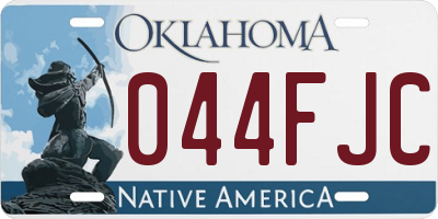 OK license plate 044FJC
