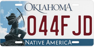 OK license plate 044FJD