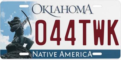 OK license plate 044TWK