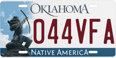 OK license plate 044VFA