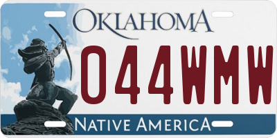 OK license plate 044WMW