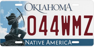 OK license plate 044WMZ