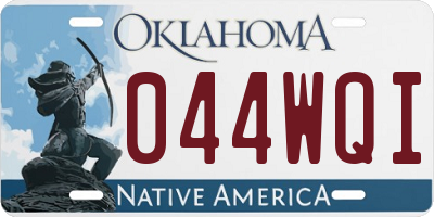 OK license plate 044WQI