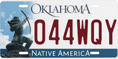 OK license plate 044WQY
