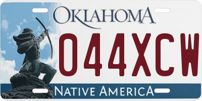 OK license plate 044XCW
