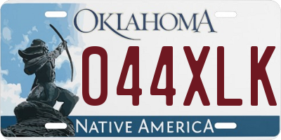 OK license plate 044XLK