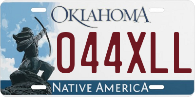 OK license plate 044XLL
