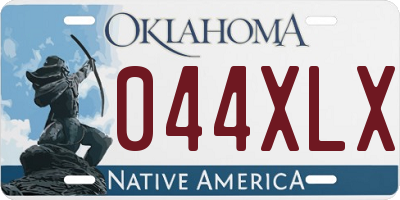 OK license plate 044XLX