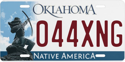 OK license plate 044XNG