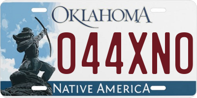 OK license plate 044XNO