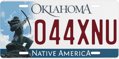 OK license plate 044XNU