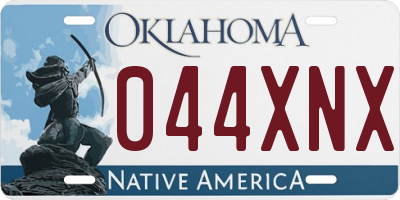 OK license plate 044XNX