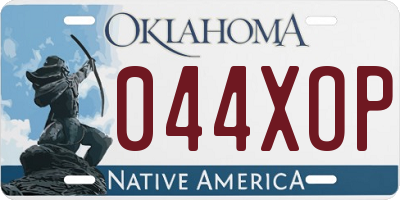 OK license plate 044XOP