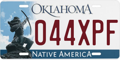OK license plate 044XPF