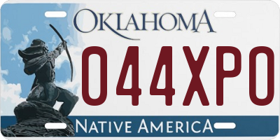 OK license plate 044XPO