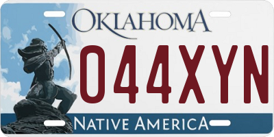 OK license plate 044XYN