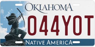 OK license plate 044YOT