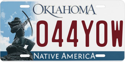 OK license plate 044YOW