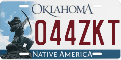 OK license plate 044ZKT