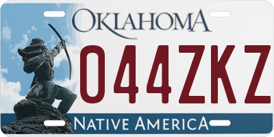 OK license plate 044ZKZ