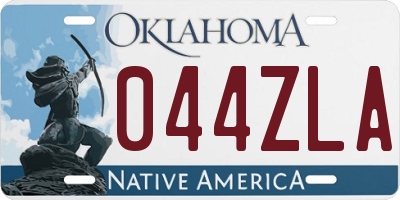 OK license plate 044ZLA