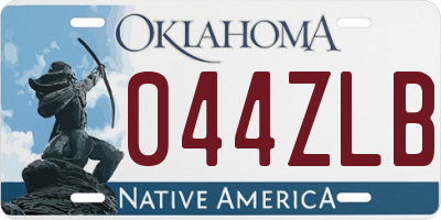 OK license plate 044ZLB