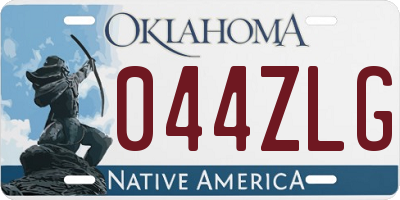 OK license plate 044ZLG