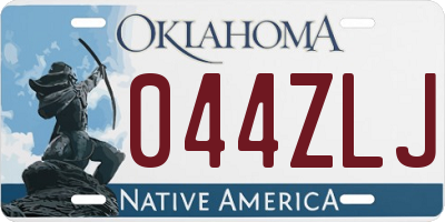 OK license plate 044ZLJ