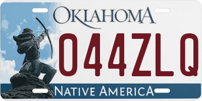 OK license plate 044ZLQ