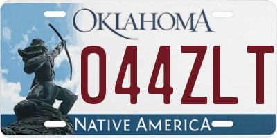 OK license plate 044ZLT