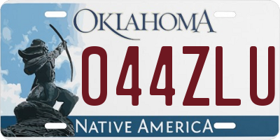 OK license plate 044ZLU