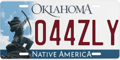 OK license plate 044ZLY